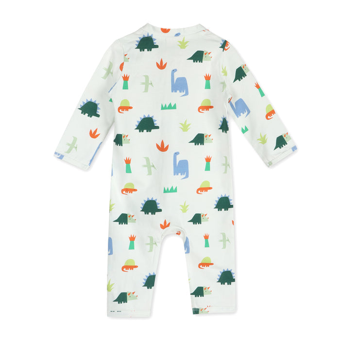 Dino Baby Zipper Jumpsuit Back (Organic Jersey)