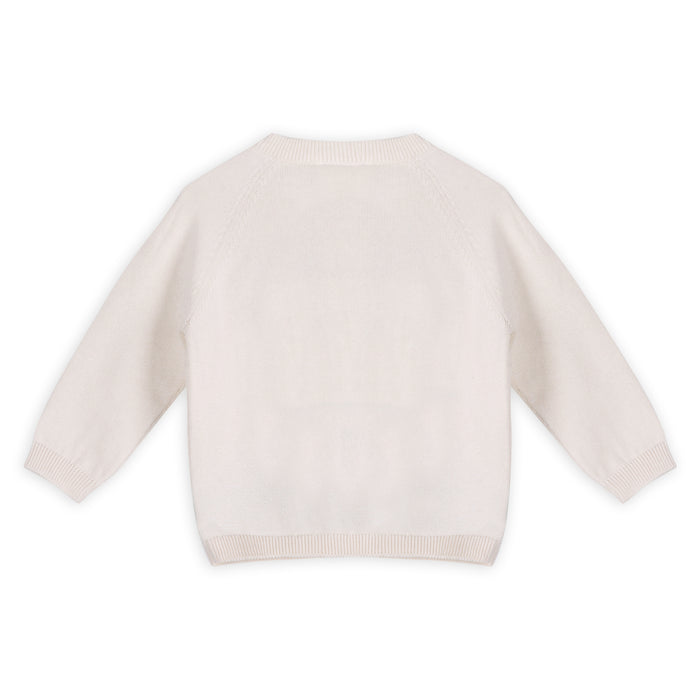 Dino Jacquard Baby Knit Pullover Back (Organic Cotton)