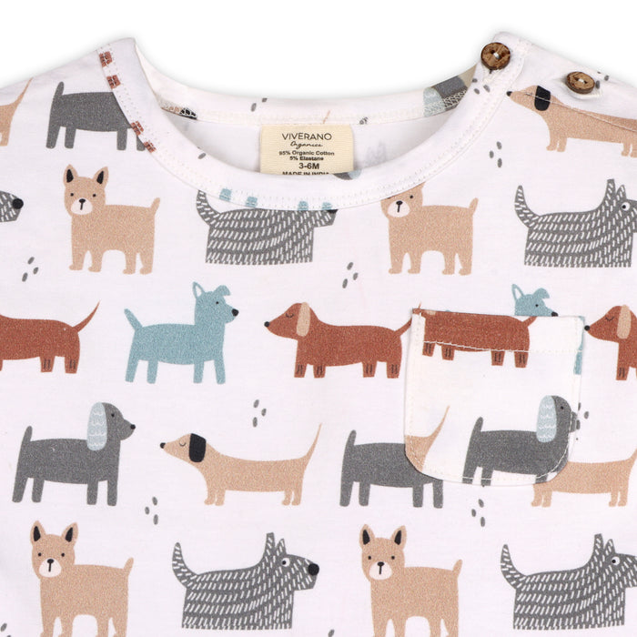 Dog Baby Short Sleeve Tee Top + Shorts Set (Organic Jersey)