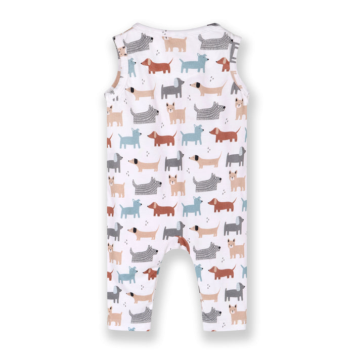 Dog Kangaroo Pocket Sleeveless Baby Jumpsuit (Organic Jersey)