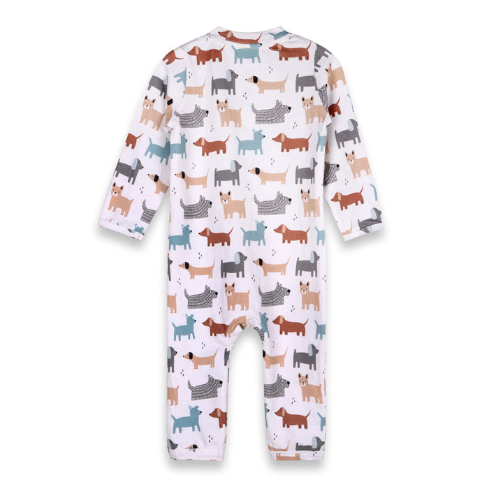 Dog Zipper Baby Coverall Jumpsuit (Organic Jersey)
