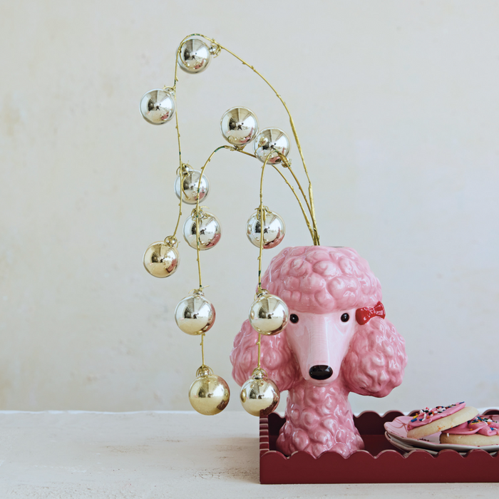 Dolomite Poodle Head Vase w/ Bows - 13 Hub Lane   |  Ceramic Vases