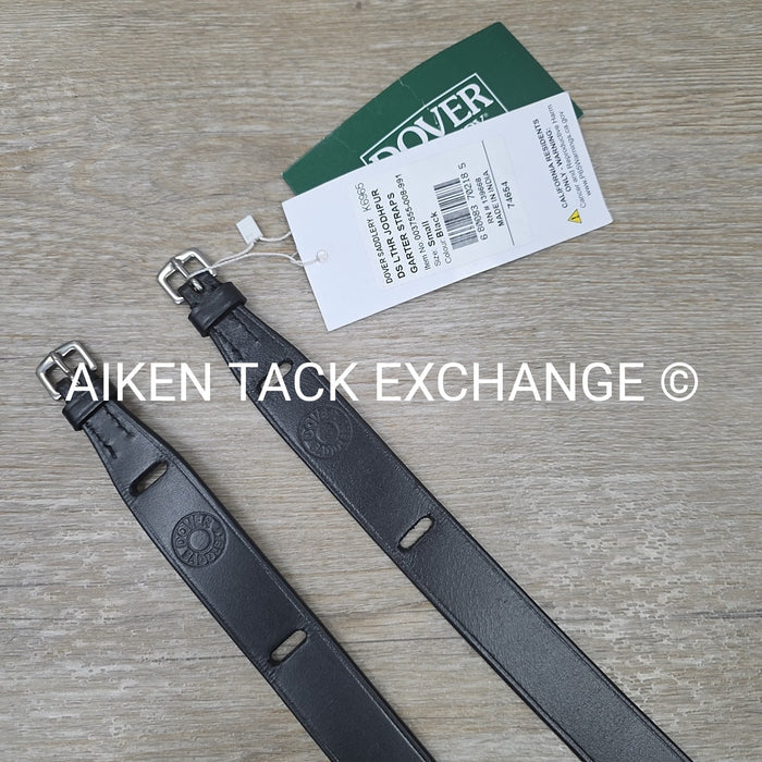 Dover Saddlery Leather Jodhpur Garter Straps, Black, Size Small