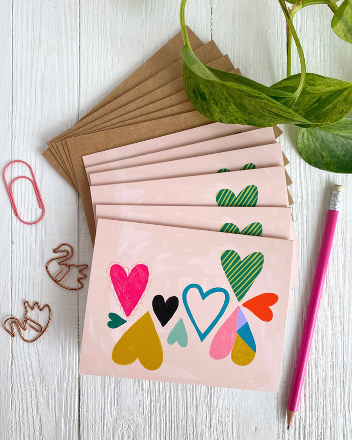 Dream Folk Studio - Rainbow Heart - Notecard Set