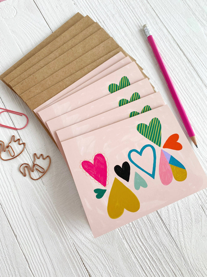 Dream Folk Studio - Rainbow Heart - Notecard Set