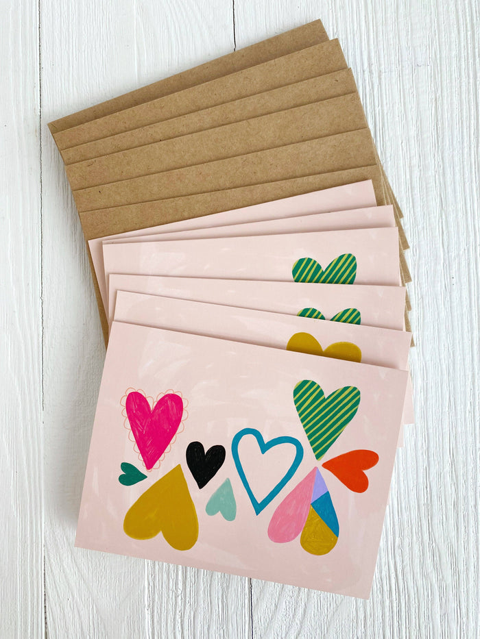 Dream Folk Studio - Rainbow Heart - Notecard Set
