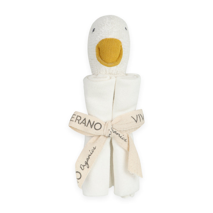 Duck - Organic Baby Lovey Security Blanket Wrapped