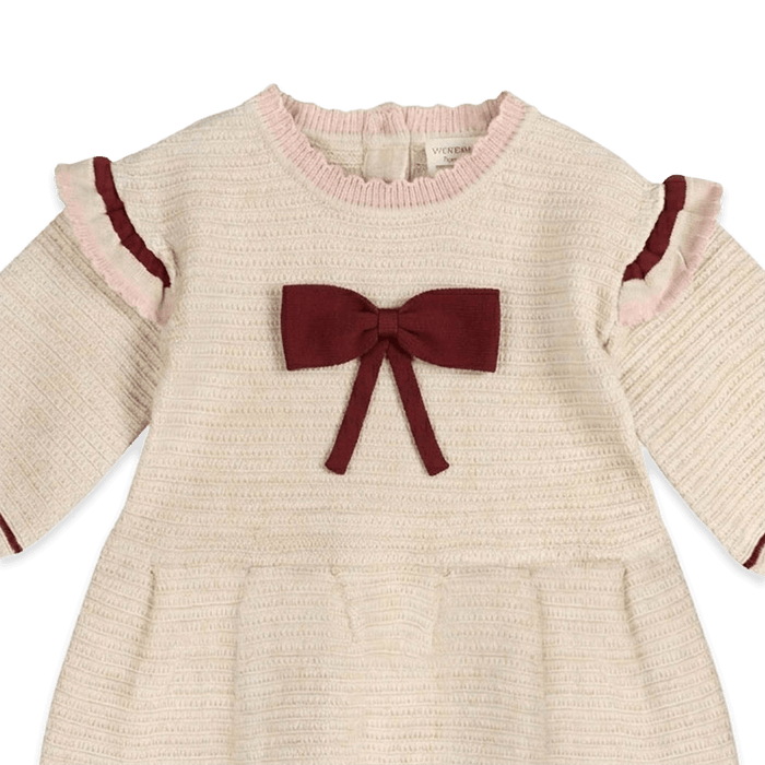 Organic Cotton Ella Tex Knit Baby Ruffle Dress, Detail
