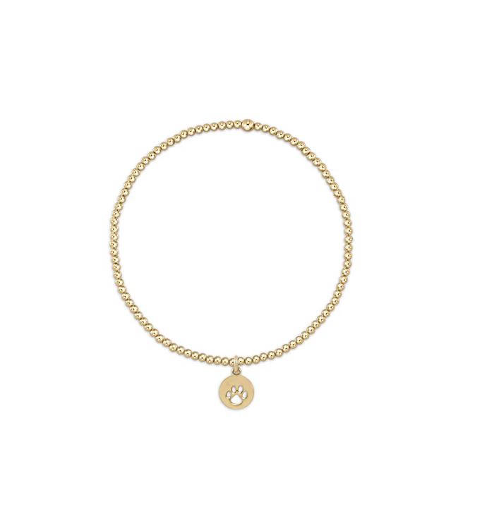 Enewton - Classic Gold 2mm Bead Bracelet - Paw Print Small Gold Disc - Findlay Rowe Designs