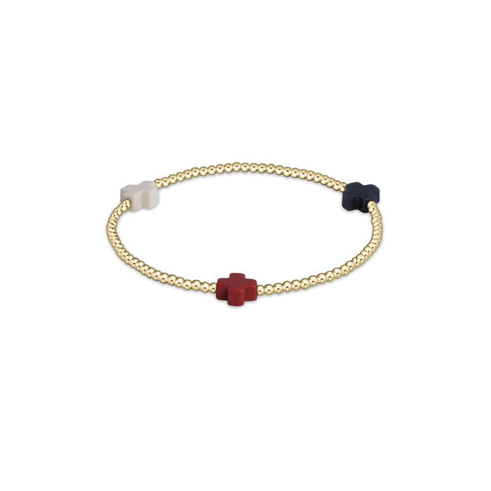 Enewton - Egirl - Signature Cross Small Gold Pattern 2mm Bead Bracelet - Firecracker - Findlay Rowe Designs