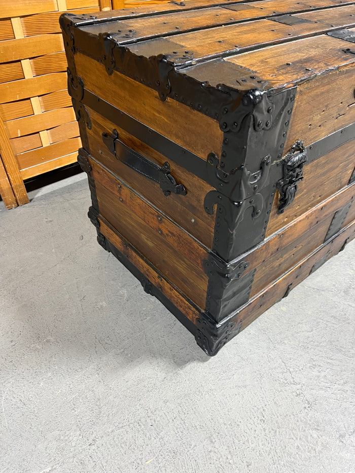 Fabric Lined Trunk on Casters