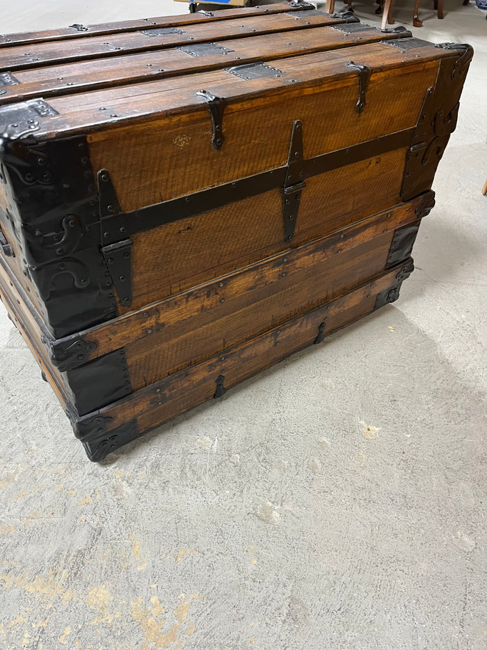 Fabric Lined Trunk on Casters