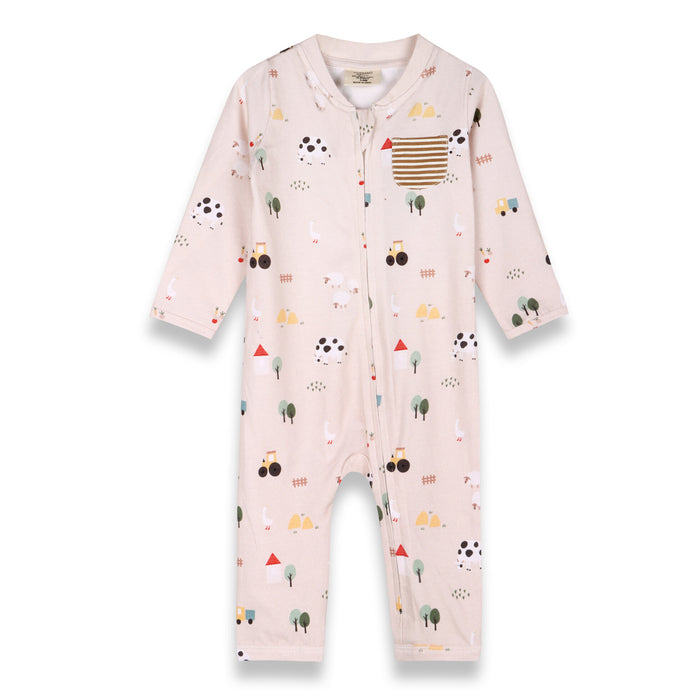 Farm Zipper Baby Coverall Jumpsuit (Organic Jersey)