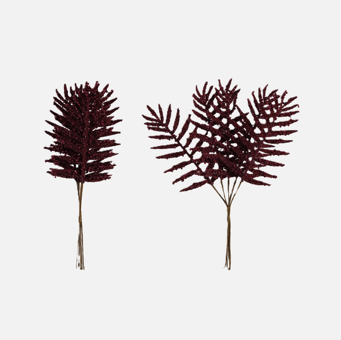 Faux Leaf Pick w/ Beads - 13 Hub Lane   |  Christmas Sprays