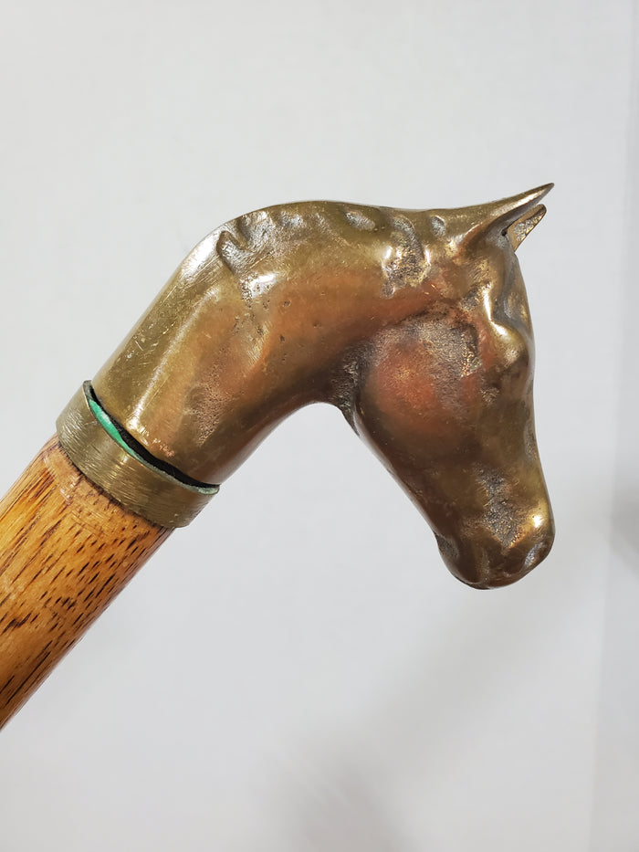 Fire Poker with Brass Horse Head Handle