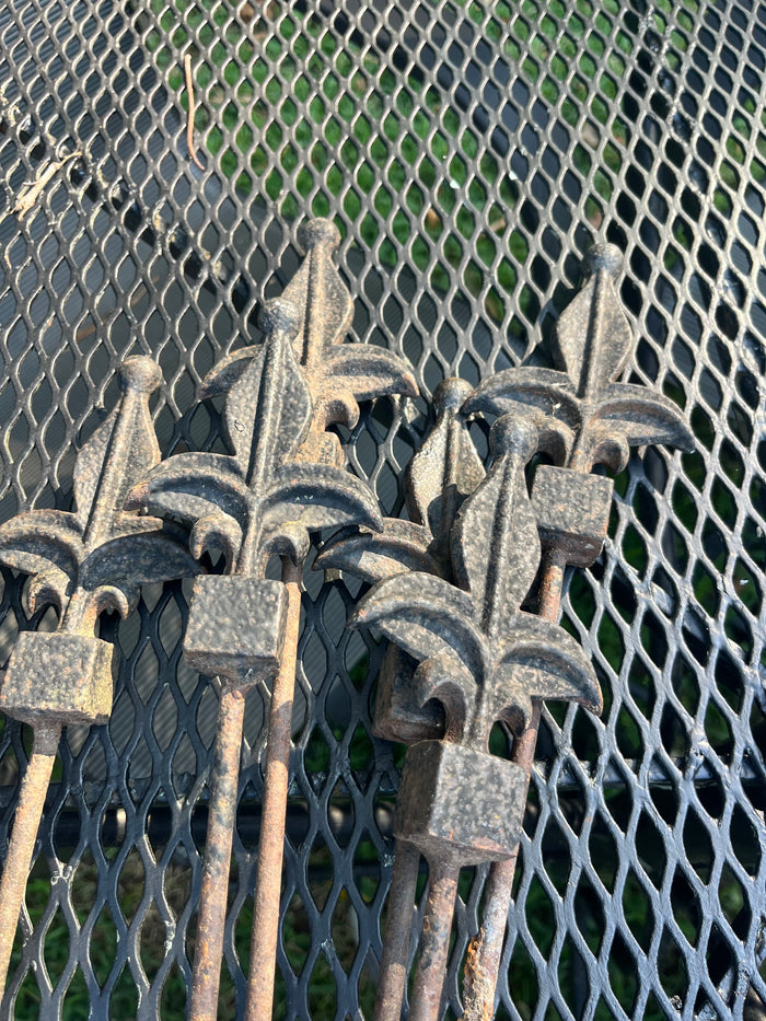 Fleur de Lis Cast Iron Garden Stakes, set of 9