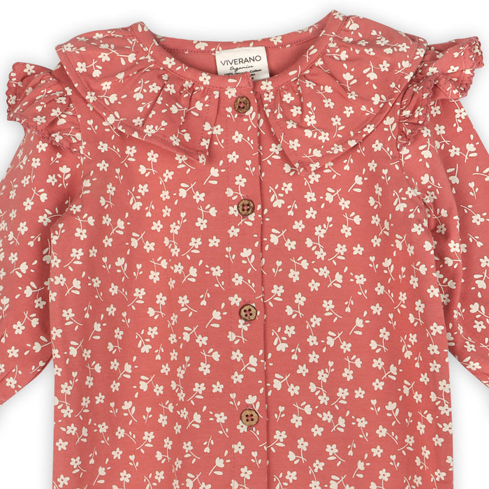 Floral Smocked Baby Jumpsuit (Organic Cotton)