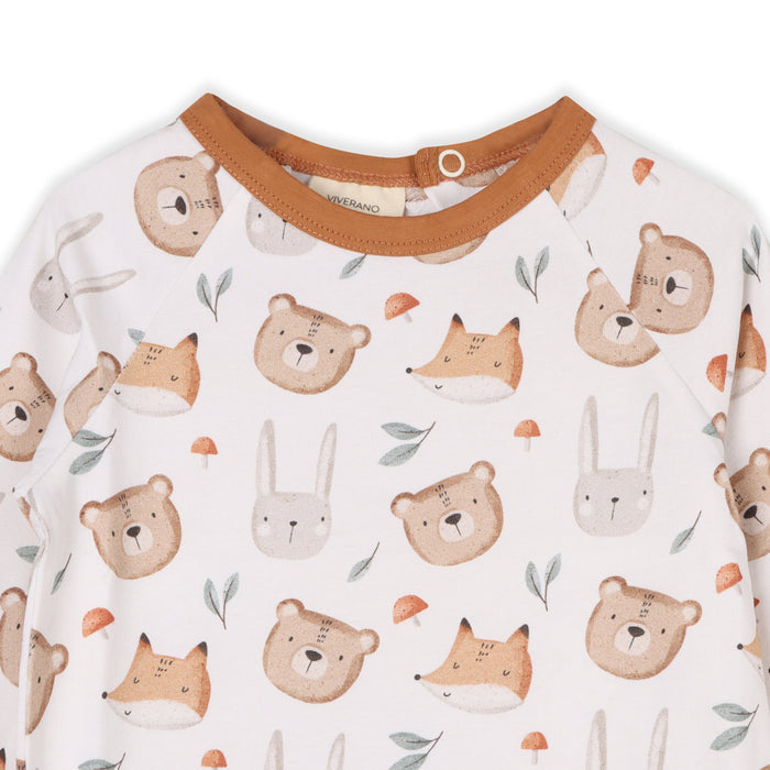 Forest Animals Fox Bear Baby Top & Pants Set (Organic Jersey)