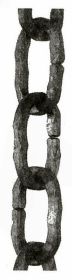 Forged Hammered Square Bar Chain 4" L x 2 1/4" W - Priced per foot