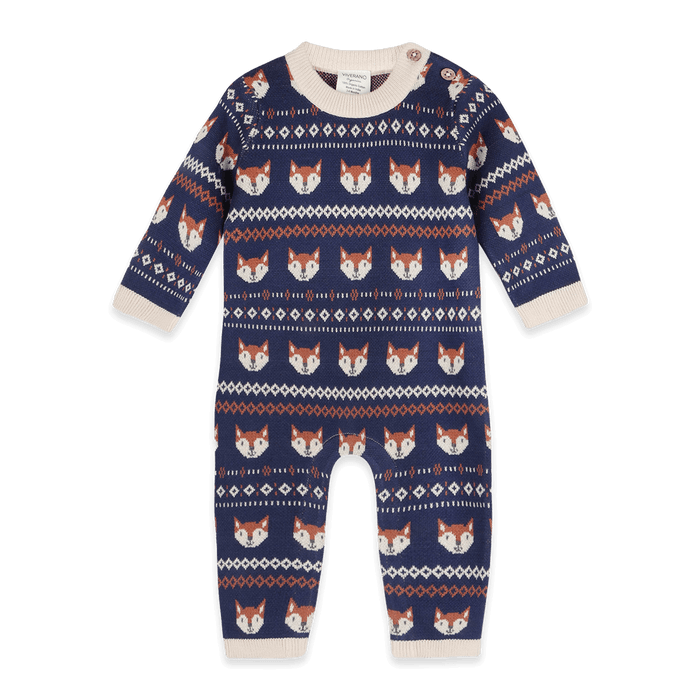 Organic Cotton Fox Baby Knit Jumpsuit
