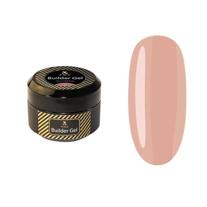 F.O.X Builder Gel (thick viscosity Hard Gel) Cover Peach, 15 ml builder gel F.O.X
