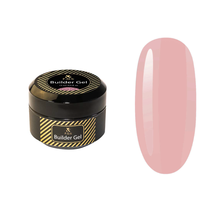 F.O.X Builder Gel (thick viscosity Hard Gel) Cover Pink, 15 ml builder gel F.O.X