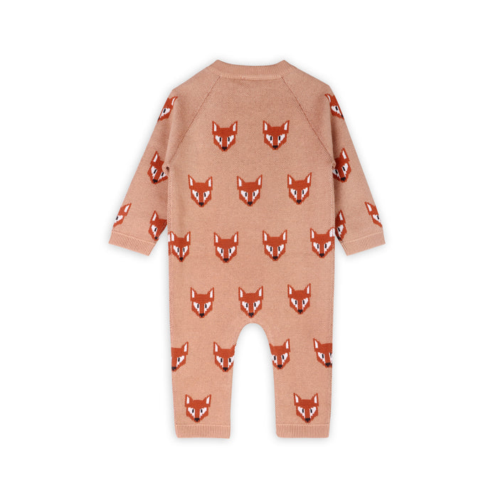 Fox Jacquard Knit Baby Jumpsuit (Organic Cotton)