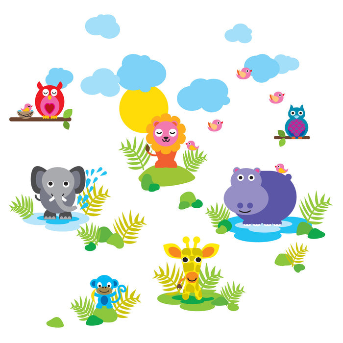 French Bull Jungle Wall Decal