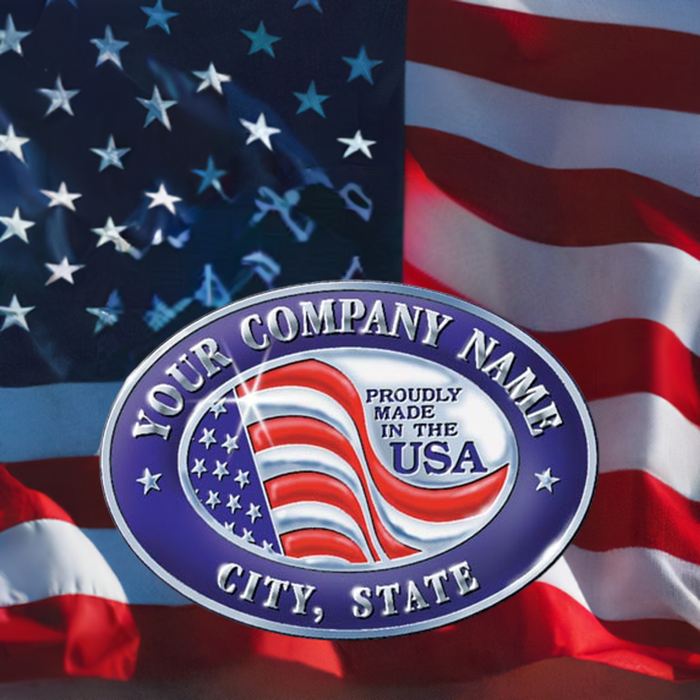FSEMA11 Personalized Made in America Seal MA-11 1 3/4 x 1 1/4" QTY 125