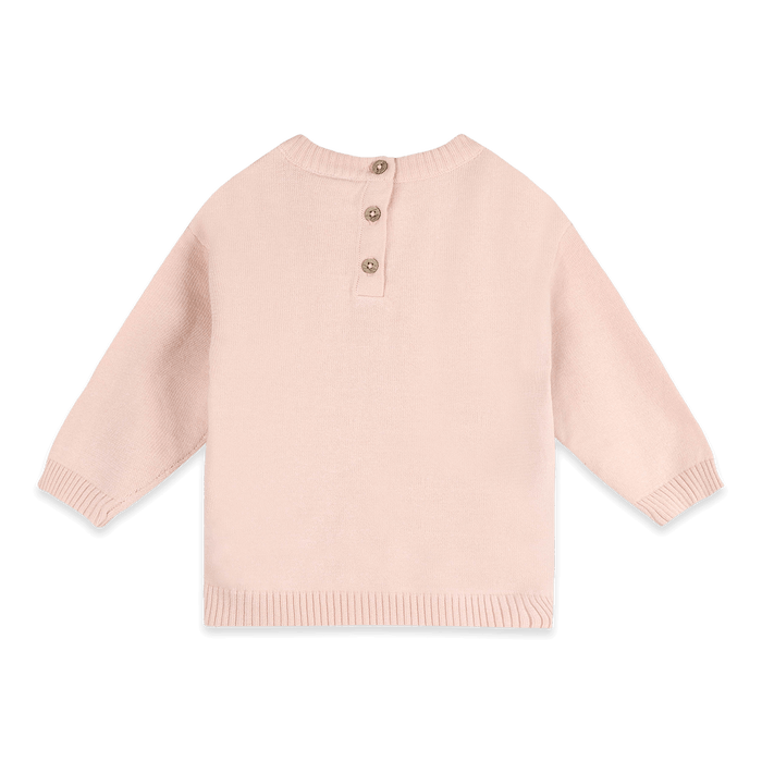 Organic Cotton Furry Cat 3D Knit Baby Pullover, Back