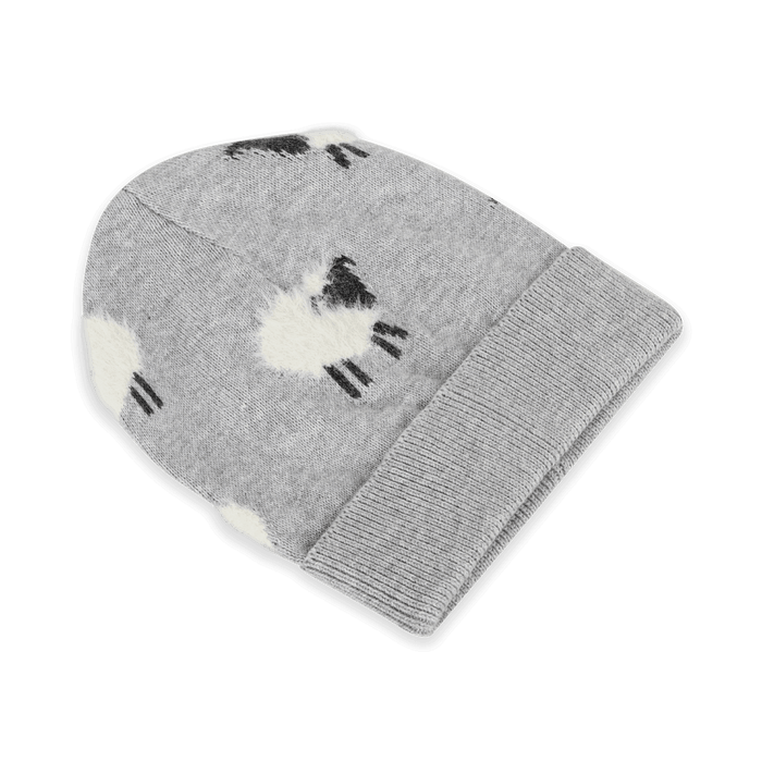 Organic Cotton Furry Sheep Knit Round Baby Beanie Hat