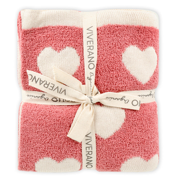 Fuzzy Love - Soft Jacquard Sweater Knit Baby Blanket (Organic Cotton)