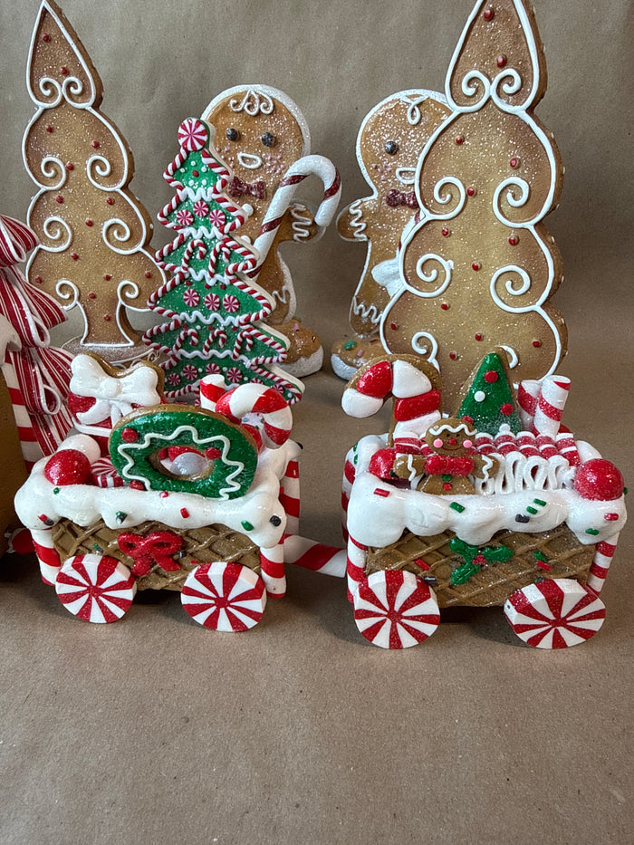 Gingerbread Style Holiday Decoration Pieces - 7 Pieces