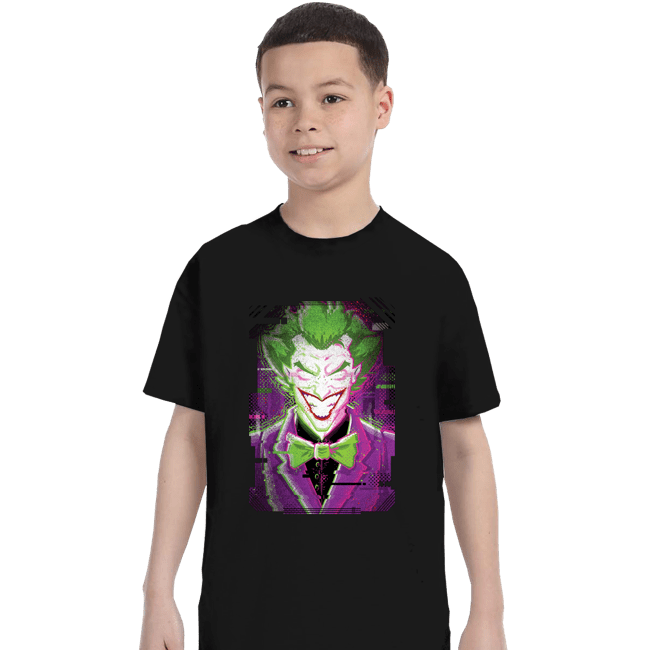 Daily_Deal_Shirts T-Shirts, Youth / XS / Black Glitch Joker