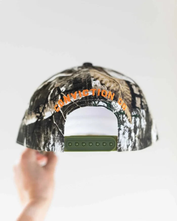 God Bless America Structured Hat - Camo & Orange