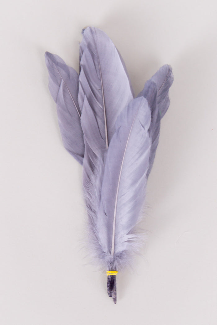 Goose Feathers Bundle of 6 - Yellow Rubber Band - FINAL SALE