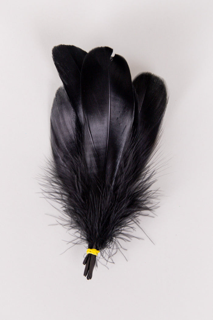 Goose Feathers Bundle of 6 - Yellow Rubber Band - FINAL SALE