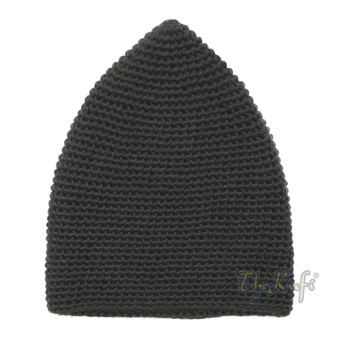 Graphite Hand-Crocheted 100% Cotton Kufi Hat Design and Comfortable Fit