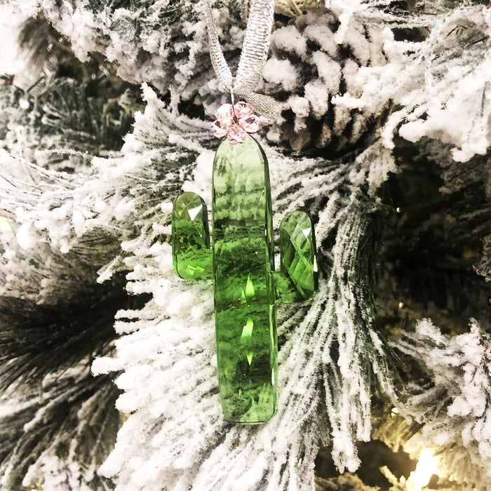 Green Quartz Crystal - Cactus Ornament