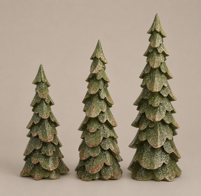 Green Wood Carved Tree