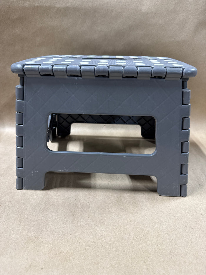 Grey Polka Dot Plastic Folding Step Stool
