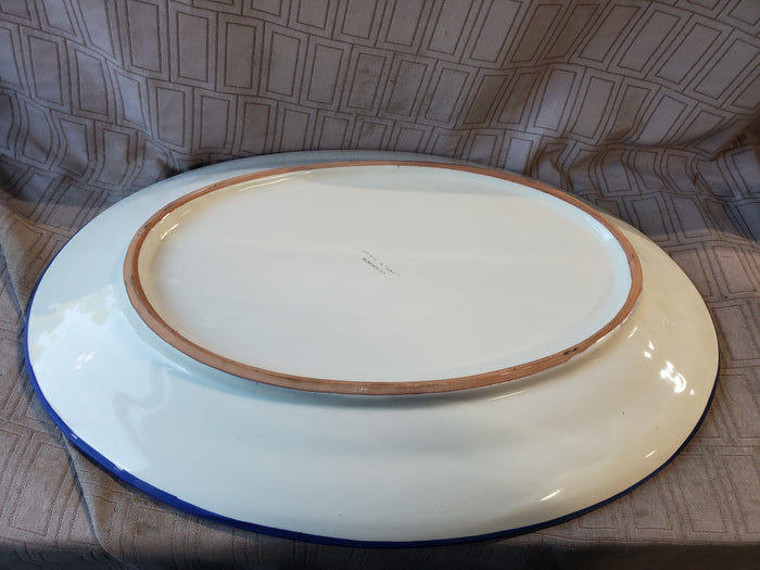 Hand Painted Italian Pottery Floral Serving Platter