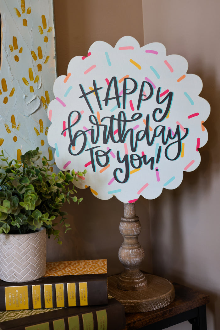Happy Birthday to You Scallop Topper