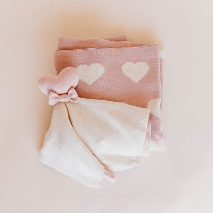 Heart - Organic Baby Lovey Security Blanket Cuddle Cloth