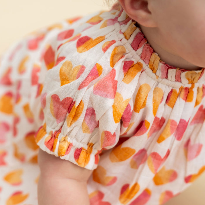 Hearts Baby Dress Model (Organic Muslin)
