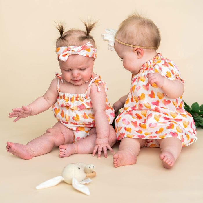 Hearts Baby Romper and Dress Styles (Organic Muslin)