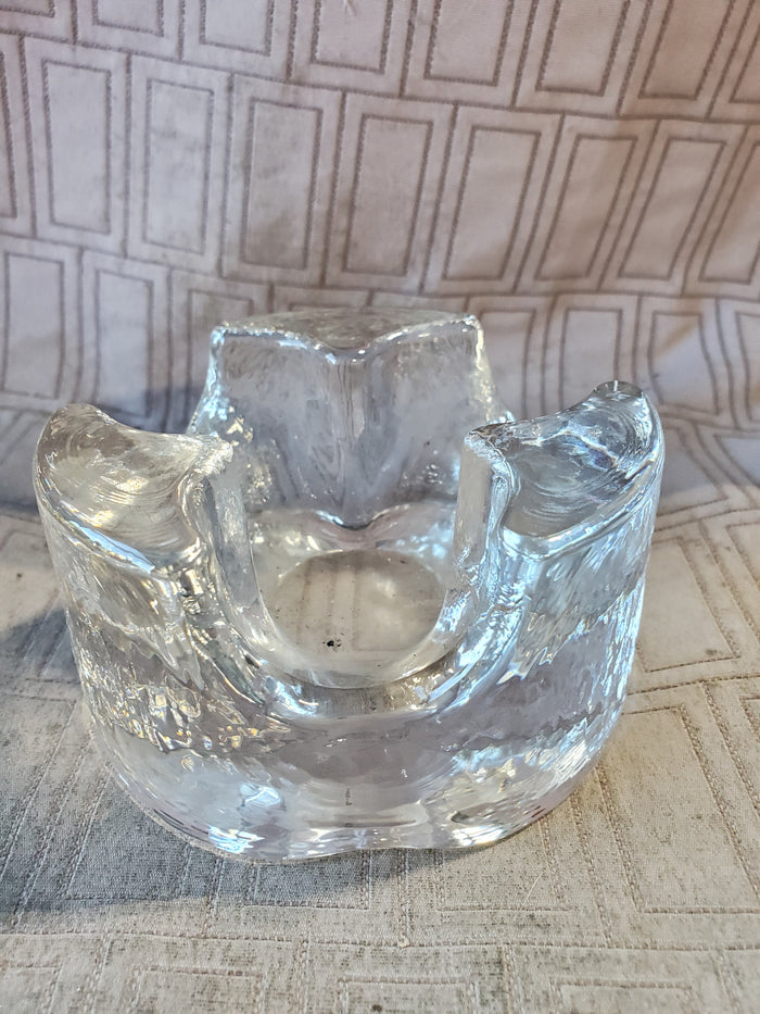 Heavy Clear Glass Ice Glass Candle Votive