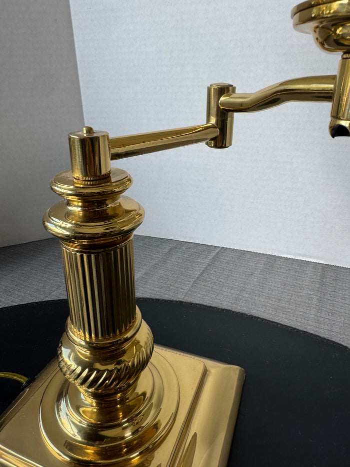 Heavyweight Brass Swing Arm Desk Lamp (WORKS)