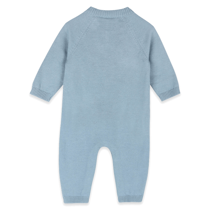 Organic Cotton Horse Face Jacquard Knit Baby Jumpsuit, Back