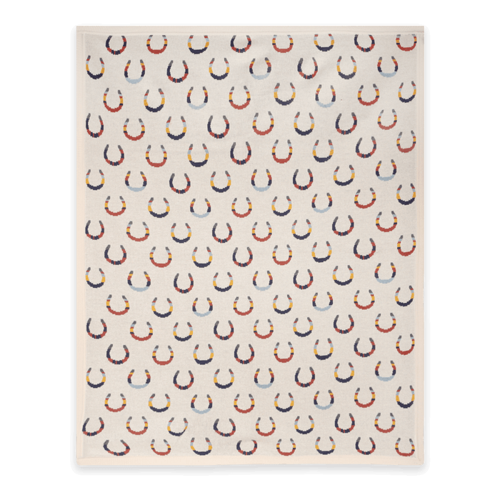 Horseshoe - Organic Cotton Jacquard Knit Baby Blanket (Flat)